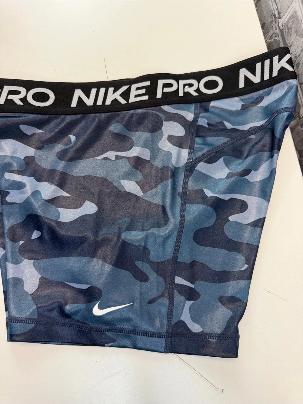 Nike Blue Camo Pro Compression Shorts
